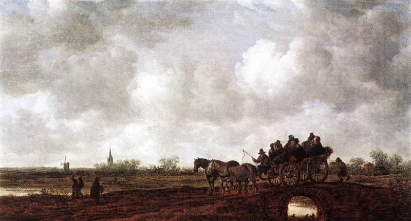 GOYEN, Jan van Horse Cart on a Bridge sg Germany oil painting art